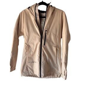 Flylow Women's Ski Snowboard Hooded Jacket Beige Quilted Lined Warm